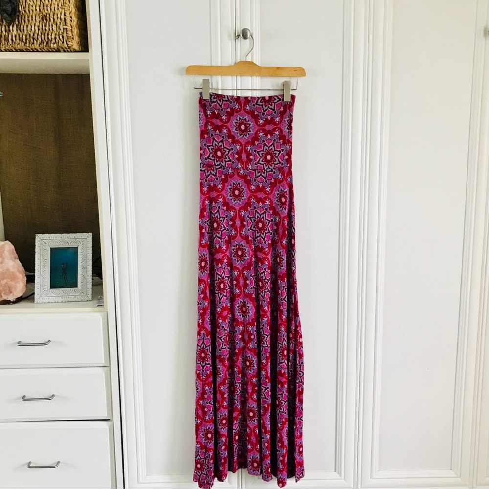 BOHO CHIC MANDALA RED MAXI DRESS XS